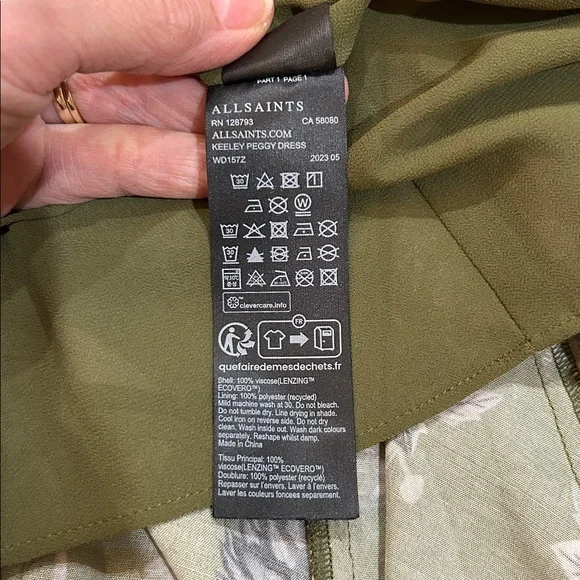 All Saints Keeley Peggy Dress 6 Mini Fit and Flare Crane Print - Picture 10 of 16